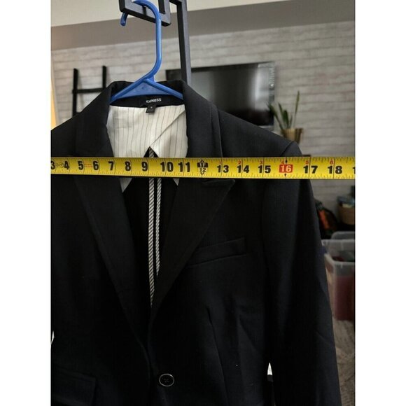 Express One Button Blazer Black Suit Top For Womens Size 4 - Picture 3 of 5